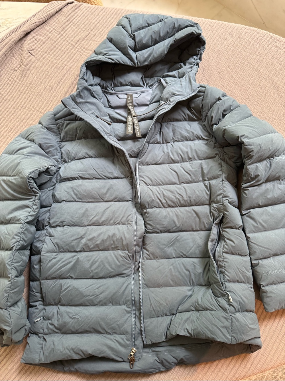 lululemon athletica Light Slate Blue Quilted Hooded Jacket